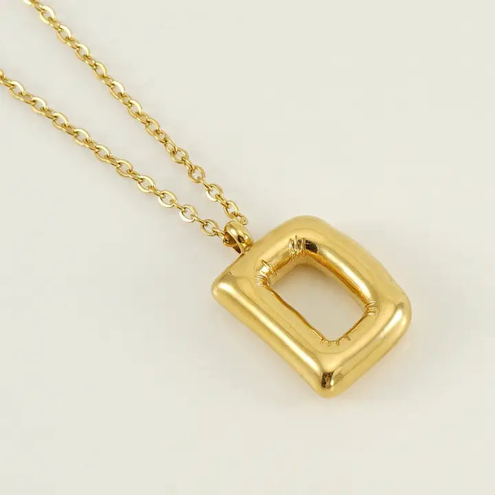 Bubble Shaped Initial Necklace