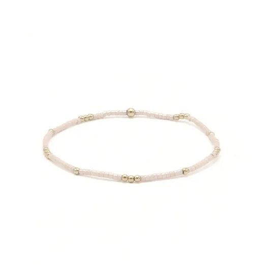 2mm Newport Palest Pink+ Gold Filled Bracelet