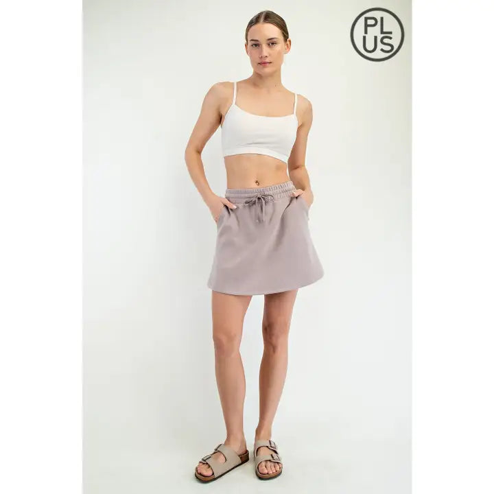 Plus Modal Scuba Skort - Mocha