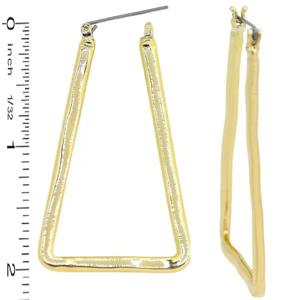 Gold 2" Triangle Hoop Earrings