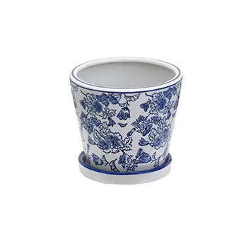 Blue/White Floral Design Two Planter