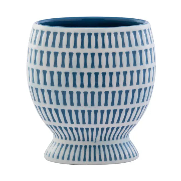 Blue/White Stitch Planter