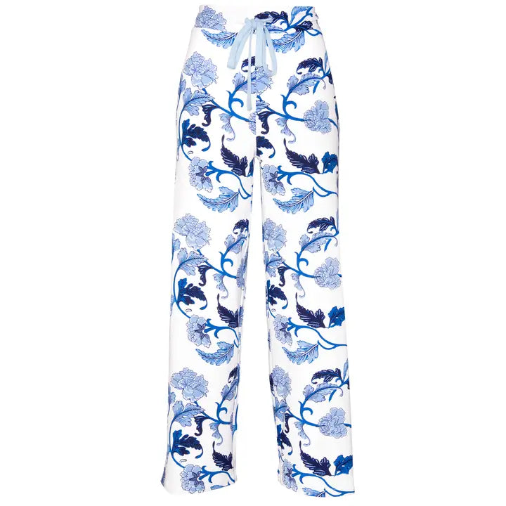 Blu Acanthus Leaf Pajama Pants