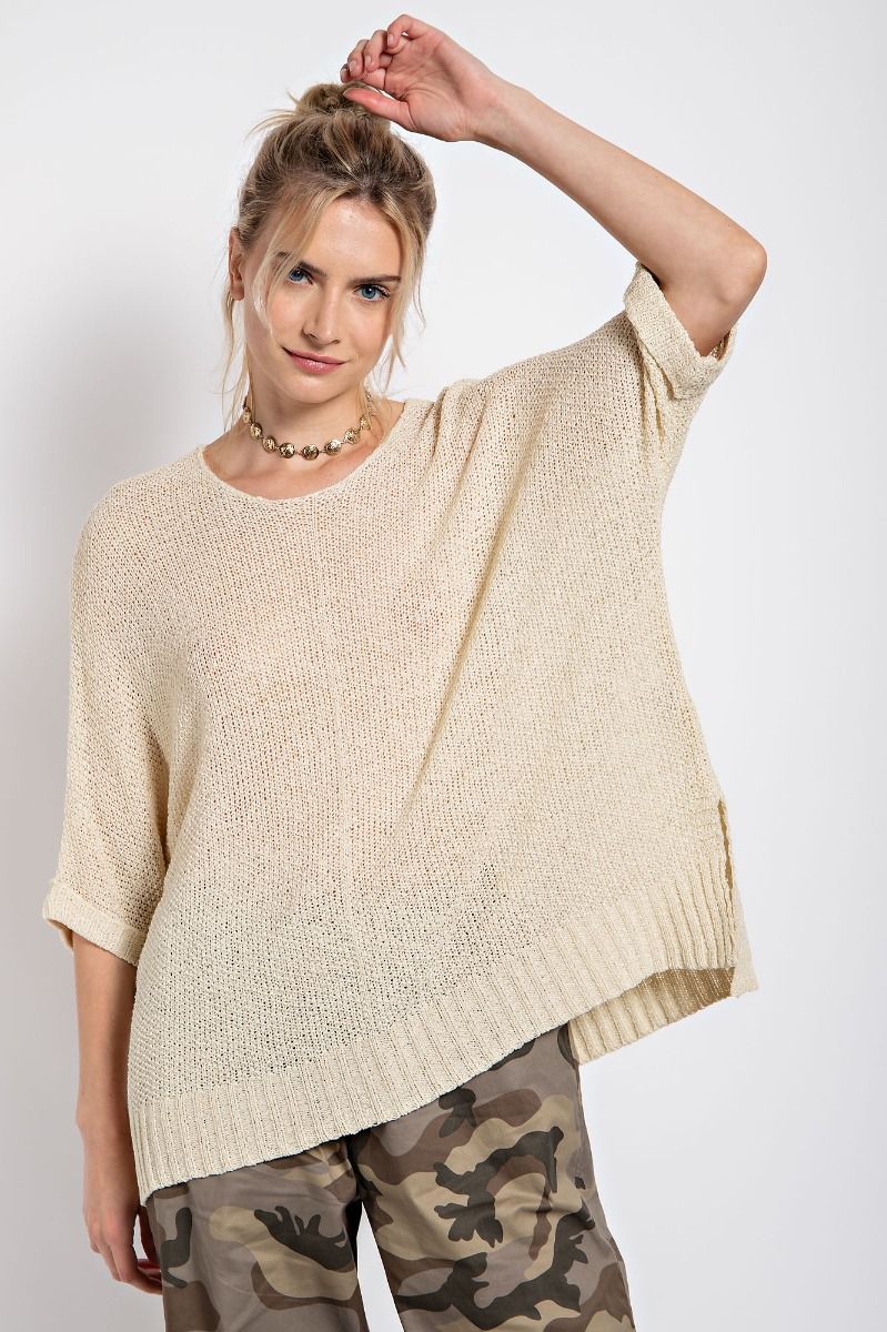 Plus Oatmeal Knit Sweater Top