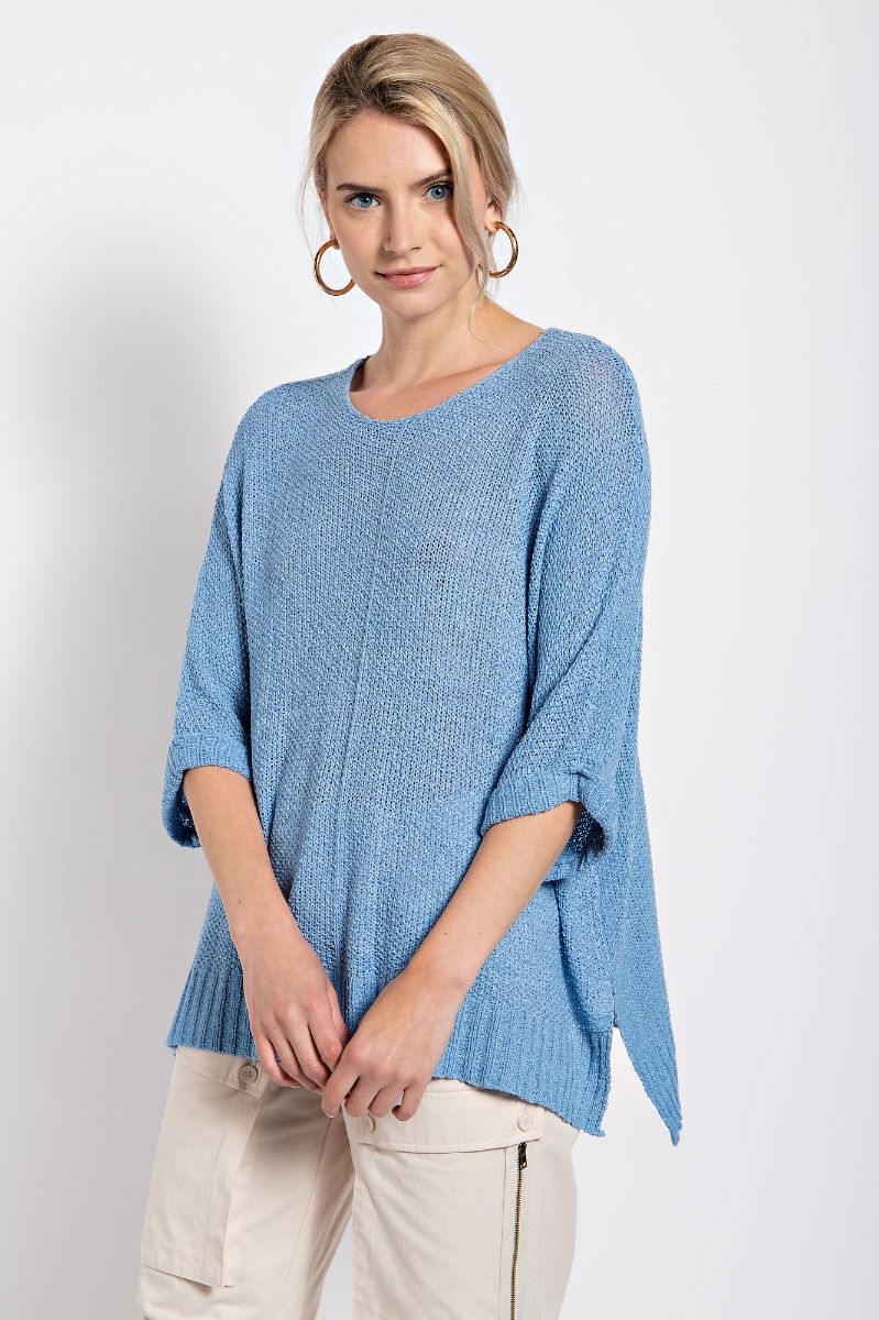 Plus Peri-Winkle Knit Sweater Top