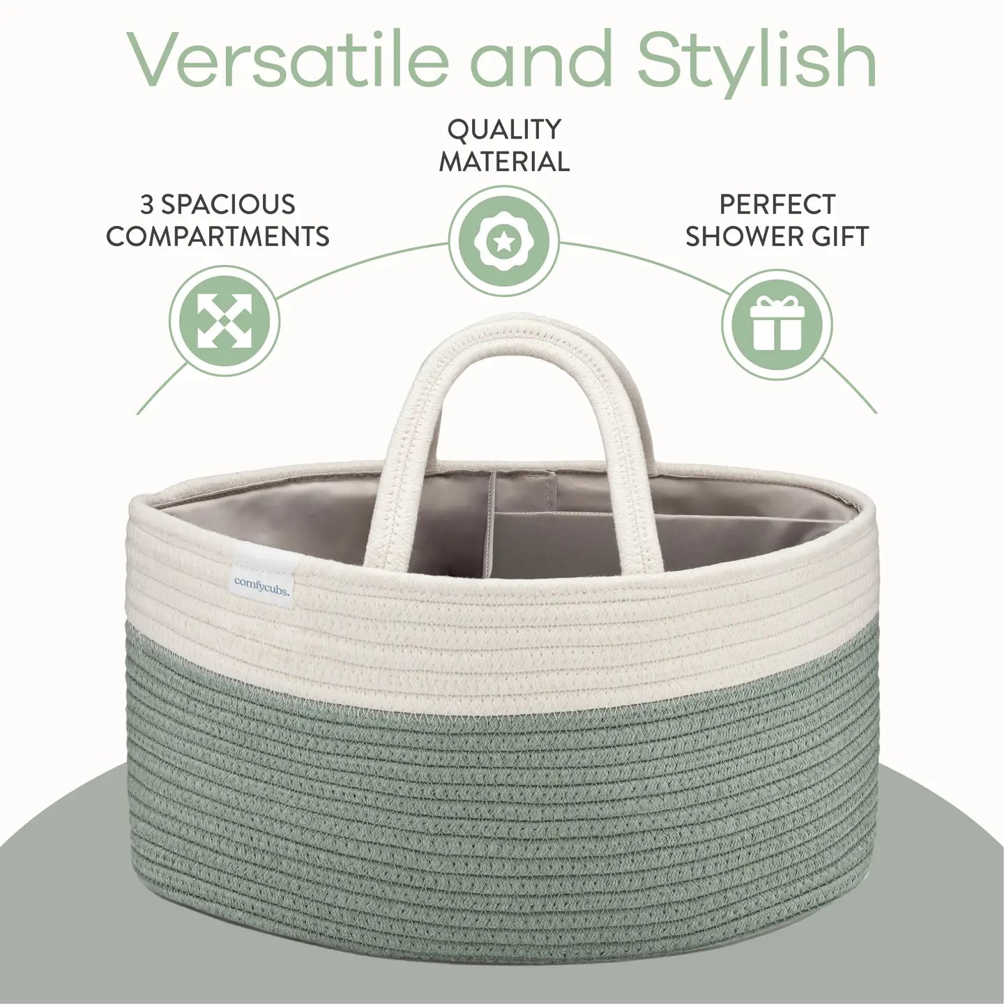 Sage Diaper Caddy Organizer