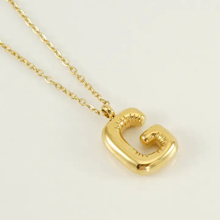 Bubble Shaped Initial Necklace