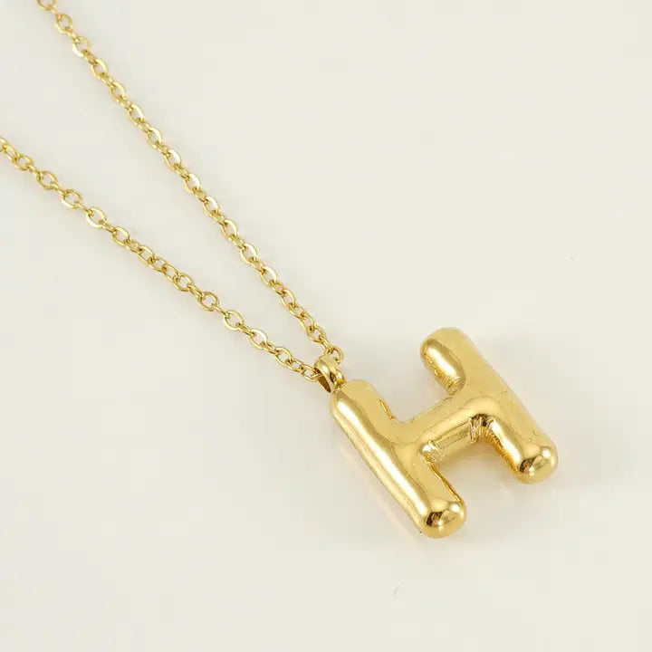 Bubble Shaped Initial Necklace