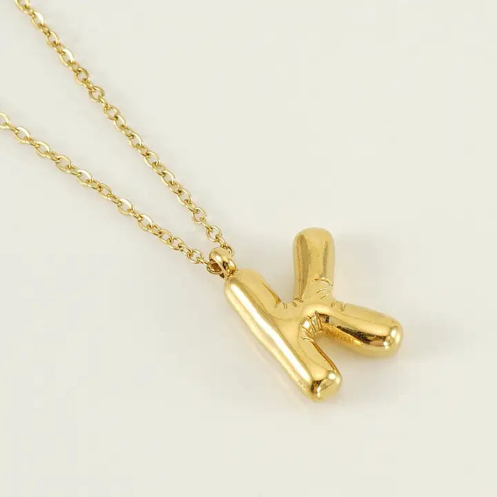 Bubble Shaped Initial Necklace