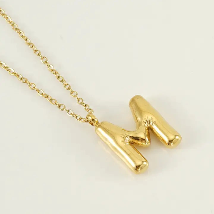 Bubble Shaped Initial Necklace