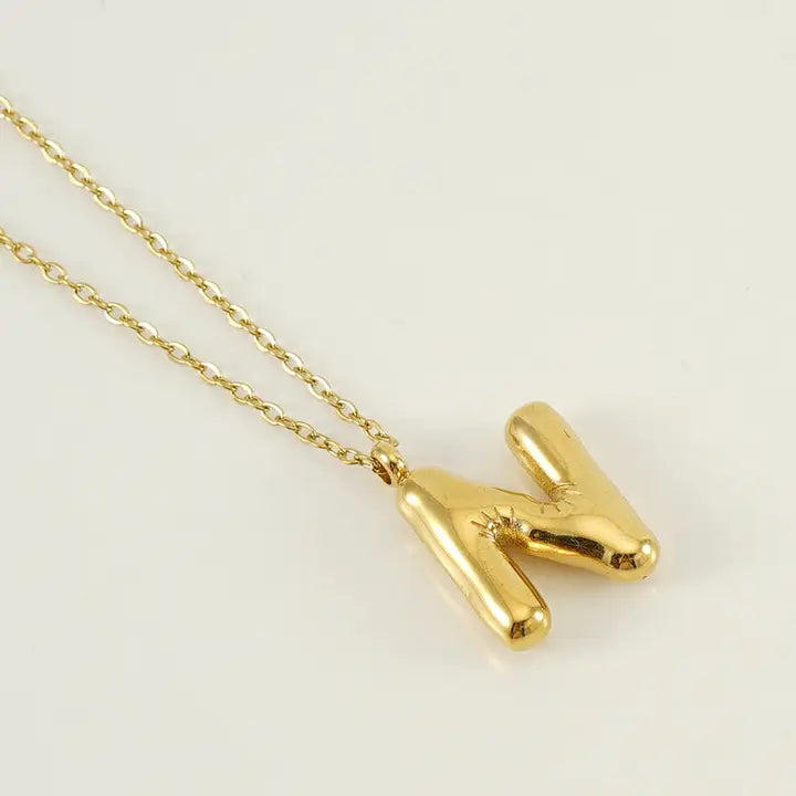 Bubble Shaped Initial Necklace