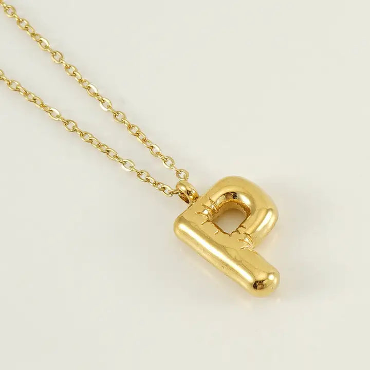 Bubble Shaped Initial Necklace