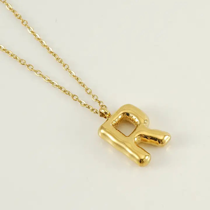 Bubble Shaped Initial Necklace