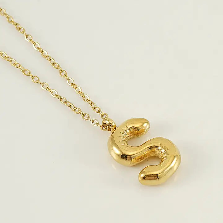 Bubble Shaped Initial Necklace