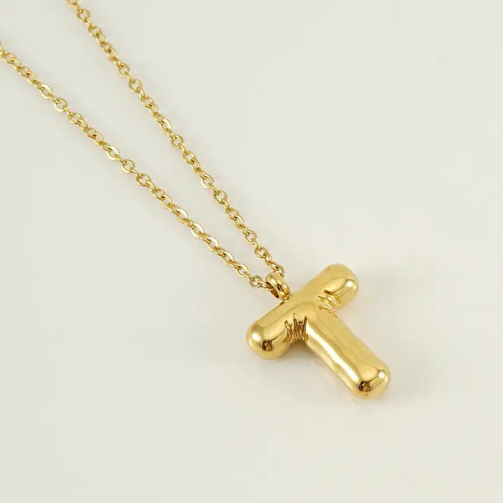Bubble Shaped Initial Necklace