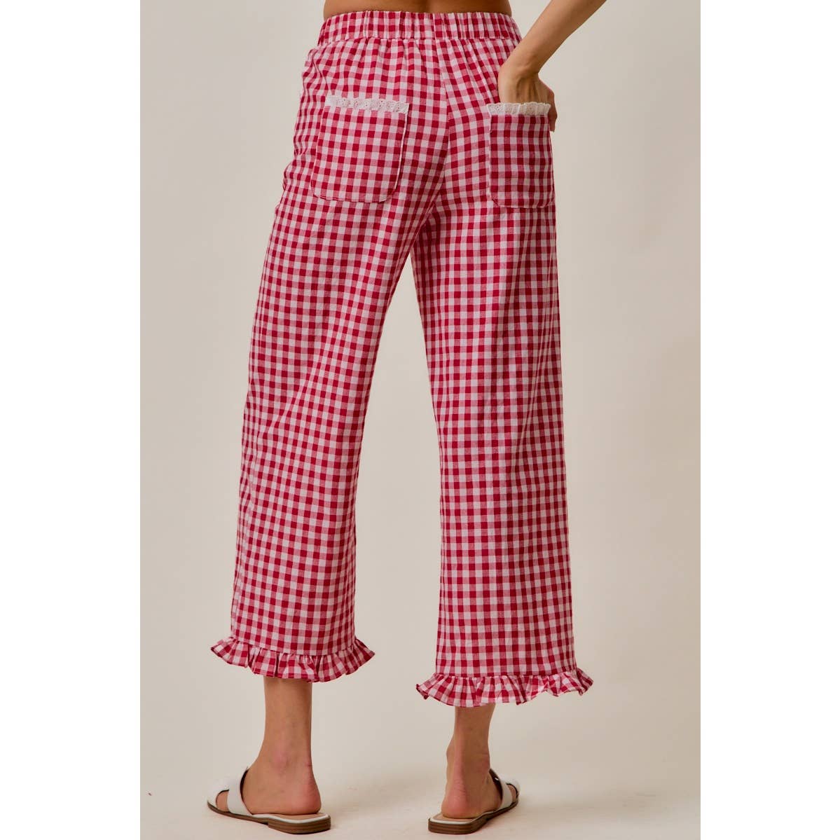 Red and White Gingham Pants