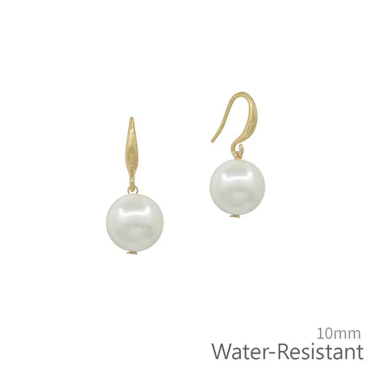 Water Resistant Gold Fishhook with Pearl