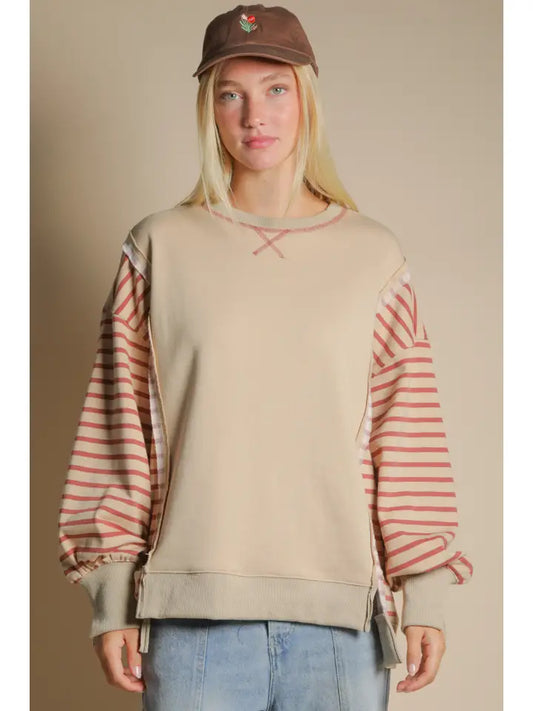 Orange and Cream Pullover