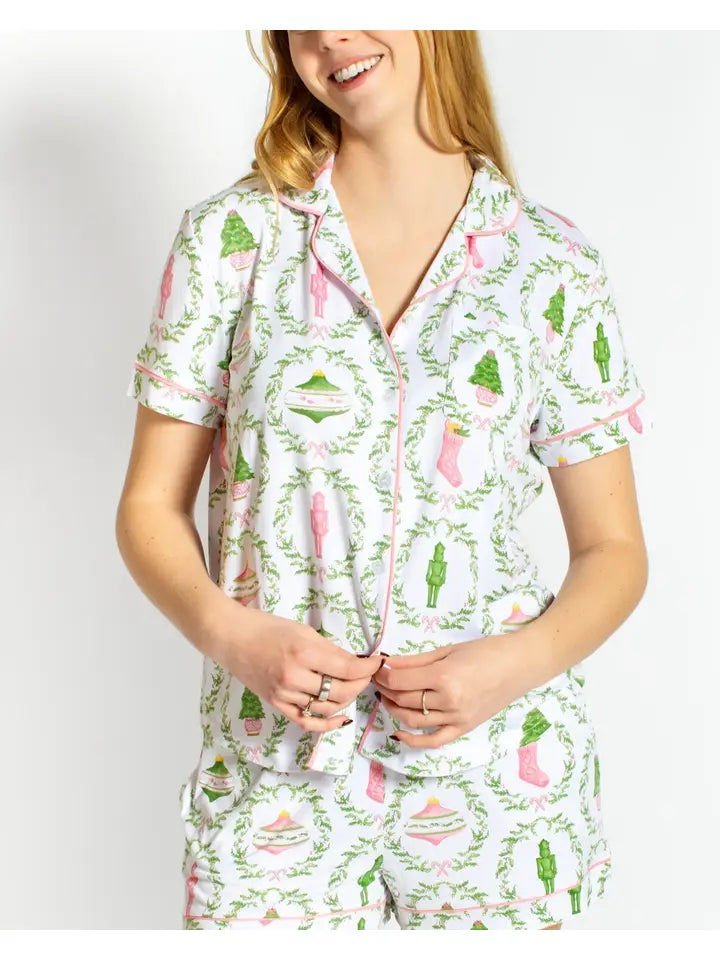 Nutcracker Trellis Short Sleeve Sleep Shirt