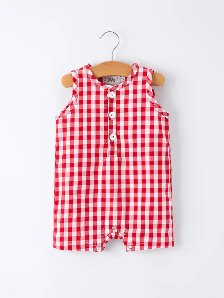 Summer Plaid Romper