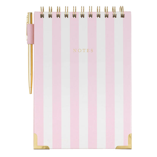 LAURA ASHLEY - PINK STRIPES GARDEN BLOOMS STENO PAD