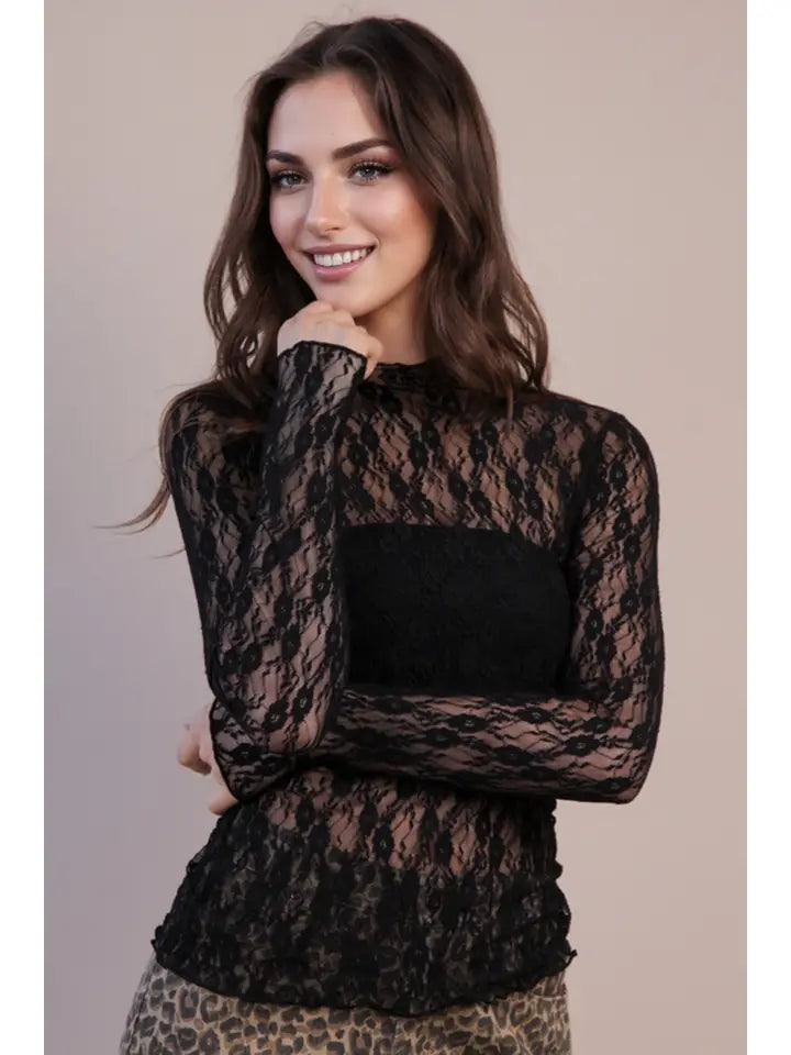 Black Lace Layering Tee