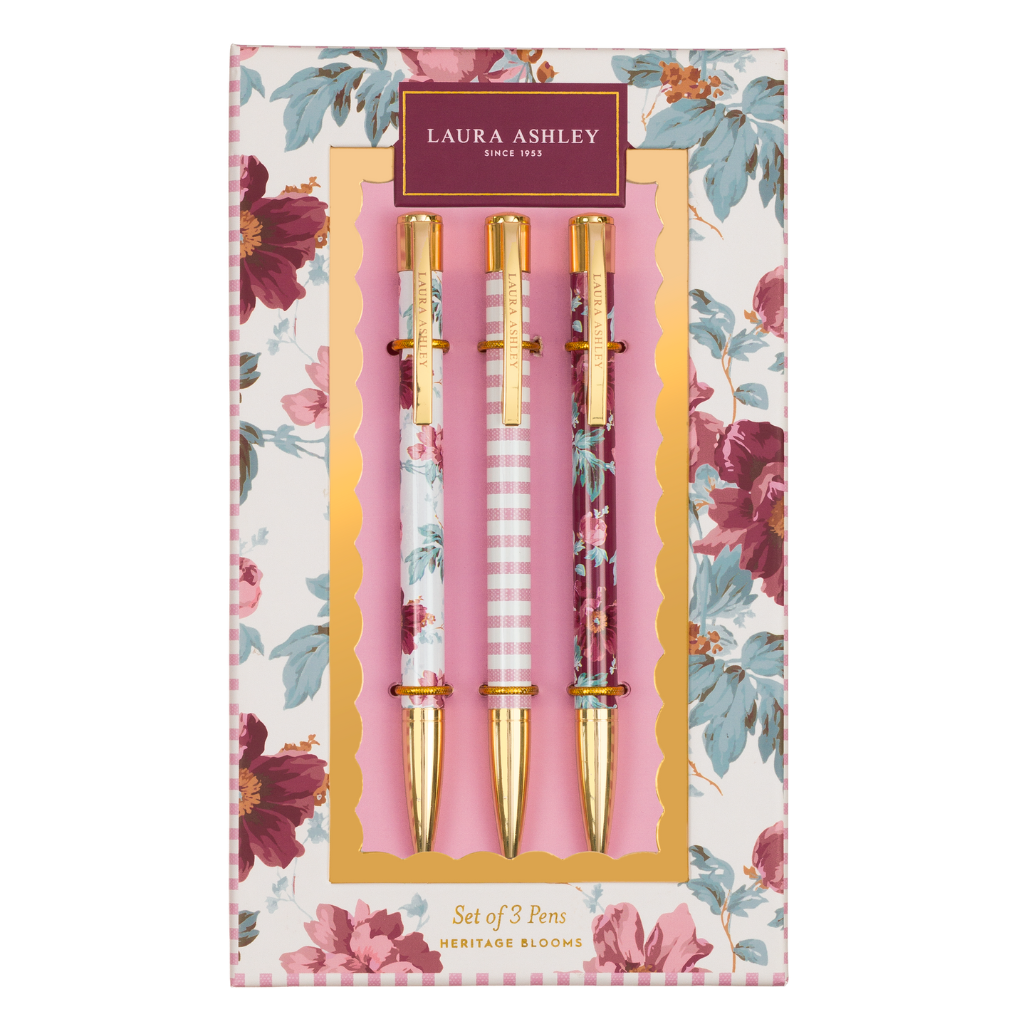 Heritage Blooms Floral Pen Set of 3