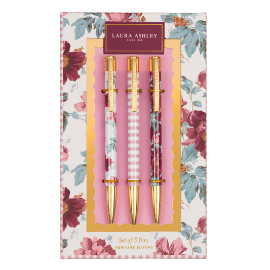 Heritage Blooms Floral Pen Set of 3