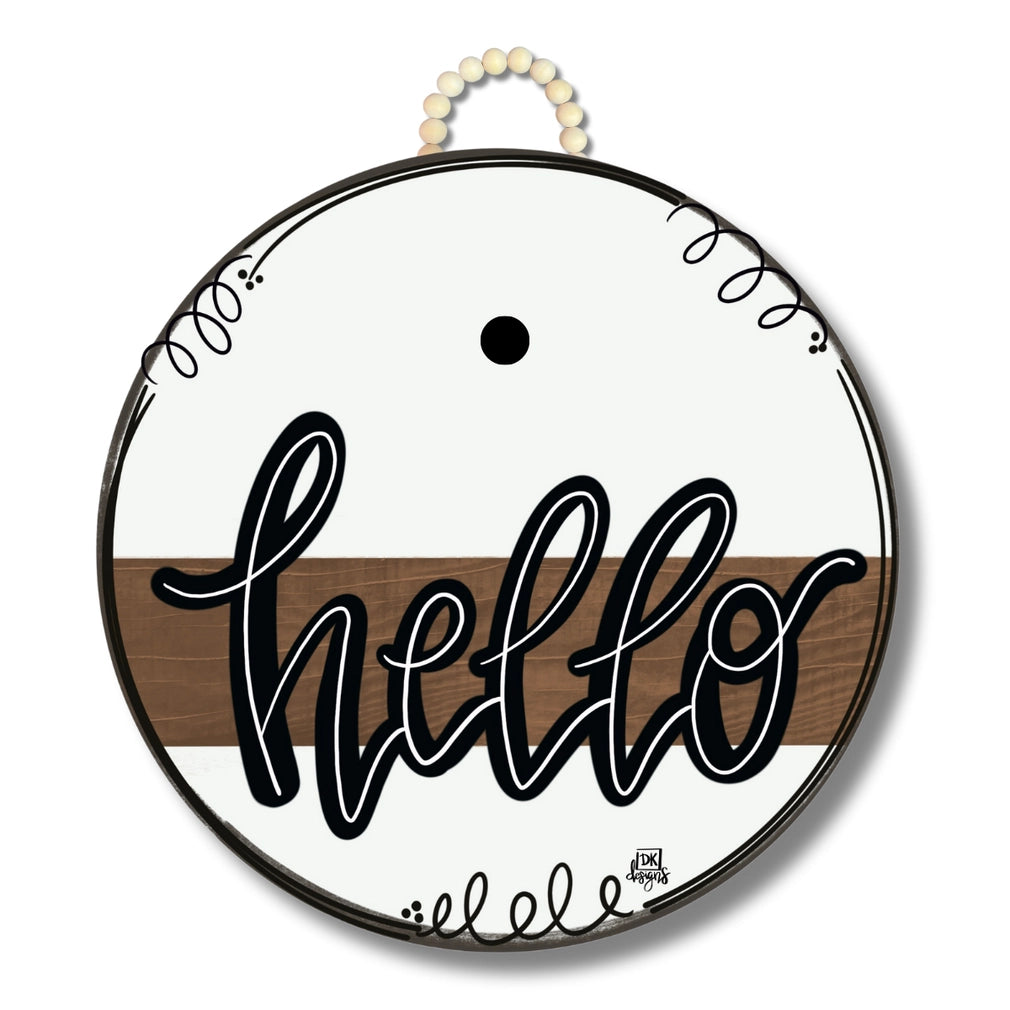 Stained Striped Hello Doorhanger
