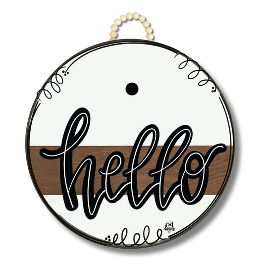 Stained Striped Hello Doorhanger