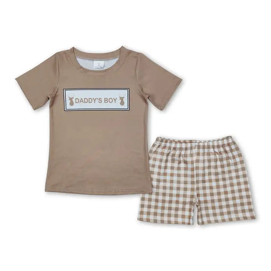 Daddy's Boy Deer Top and Plaid Shorts