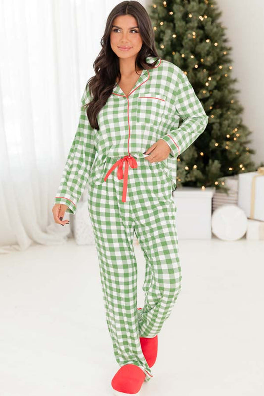 Light Green Christmas Pajama Set