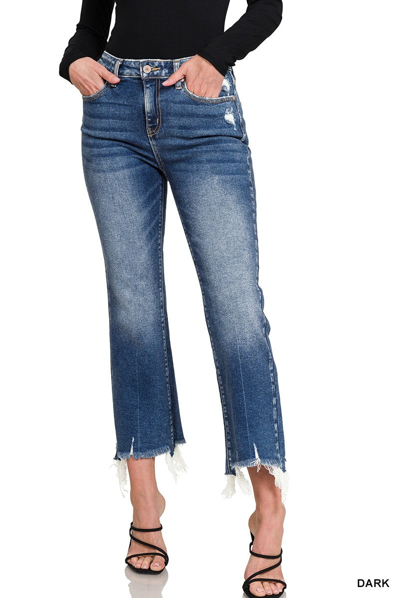 Zenana Kick Crop Denim Jeans