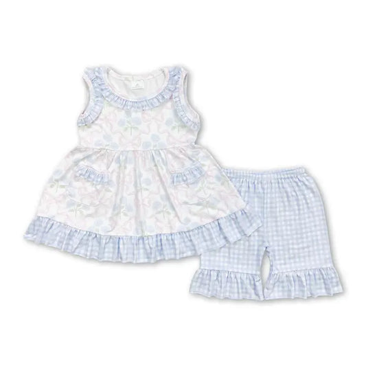 Light Blue Floral Baby Girl Set