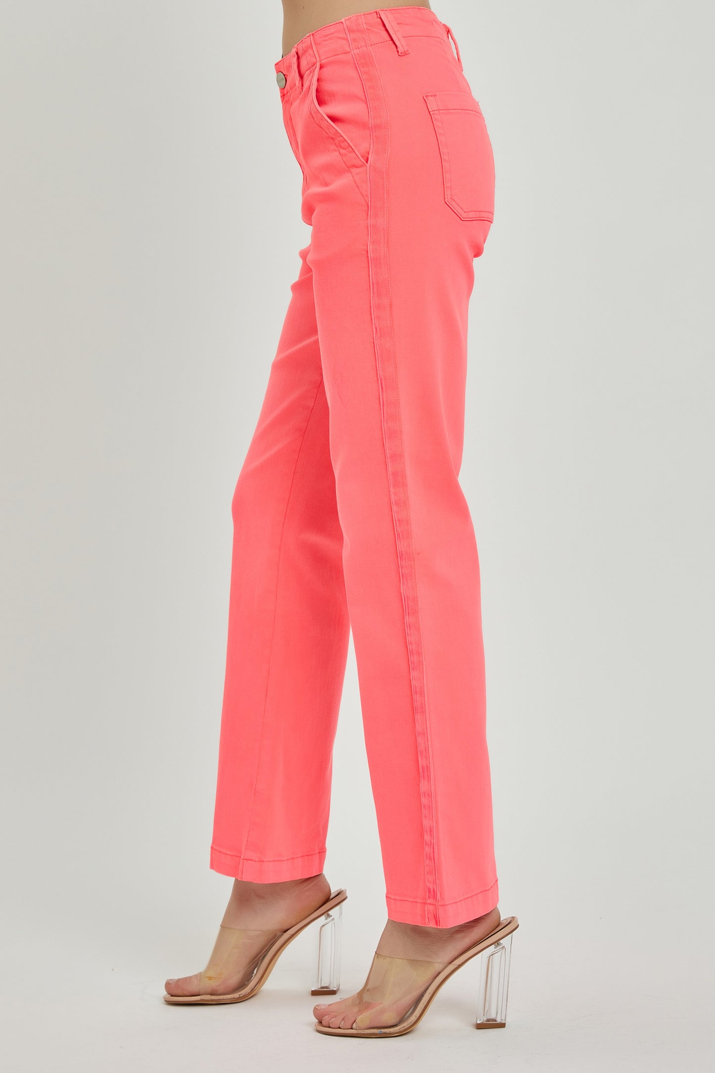 Risen Coral High Rise Straight Leg Pants