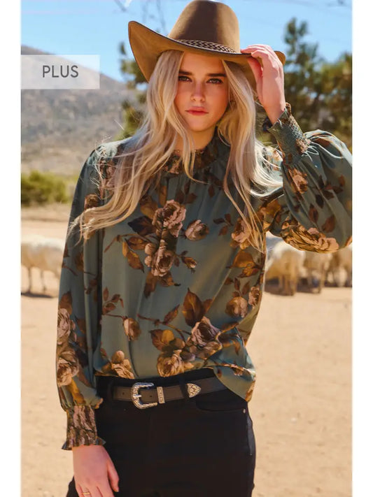 Plus Floral Printed Blouse