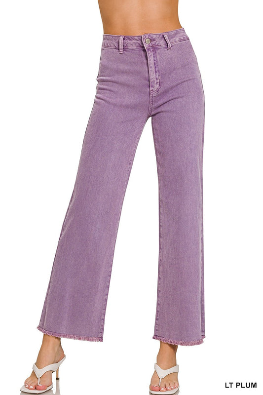 Light Plum Acid Wash Pants