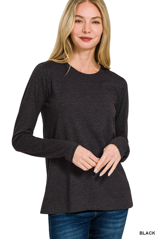 Basic Black Long Sleeve Top
