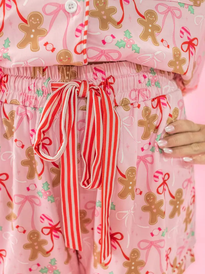 Gingerbread Bows Pajama Set