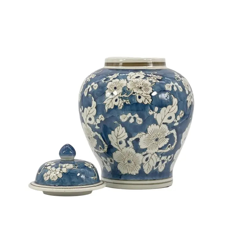 Floral Chinoiserie Ceramic Ginger Jar