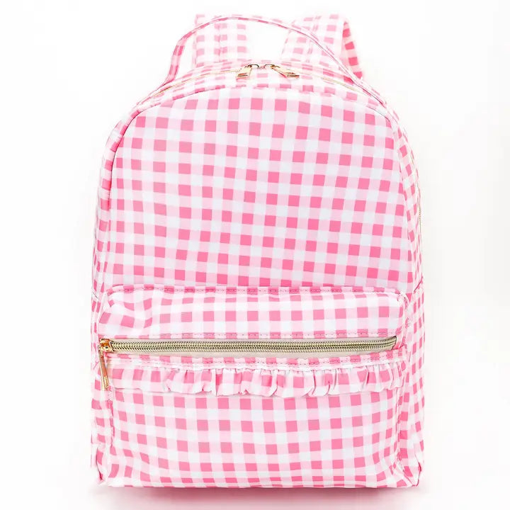 Pink Plaid Backpack