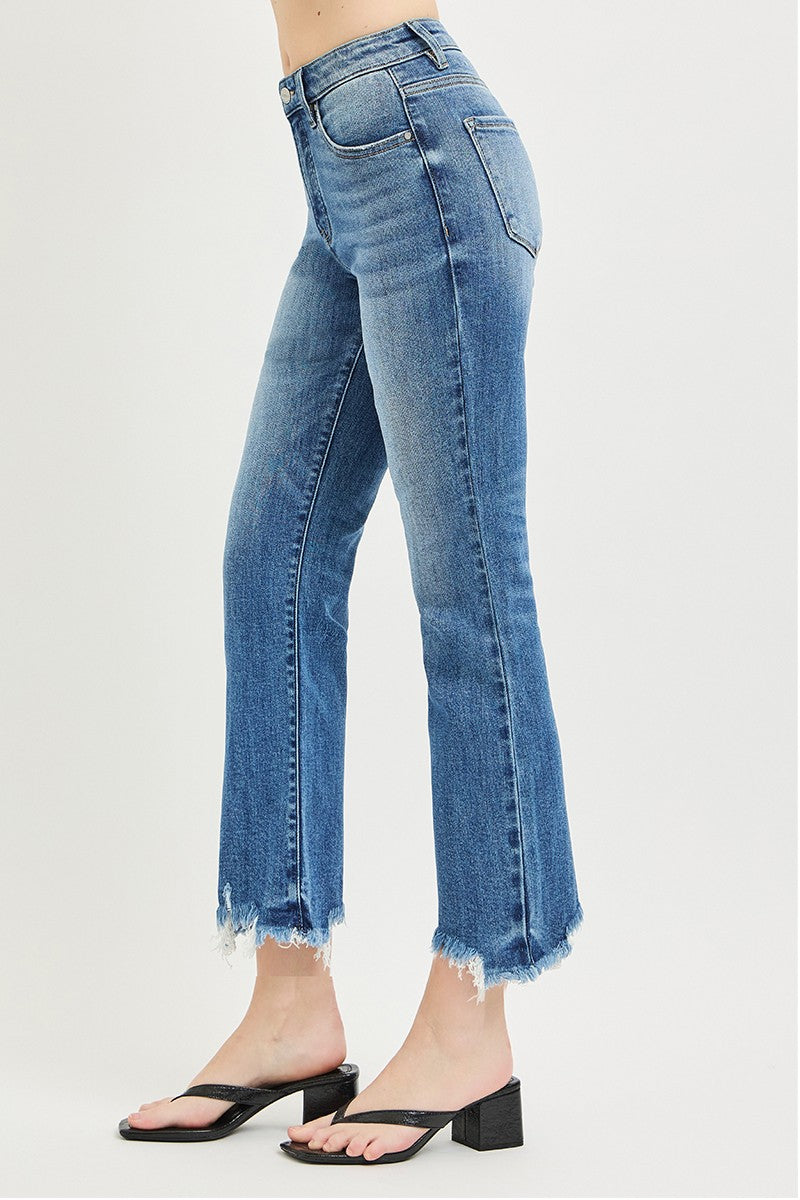 Tummy Control High Rise Cropped Bootcut Jeans