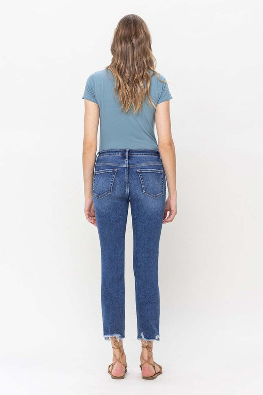 High Rise Crop Slim Straight Jeans (Online Exclusive)