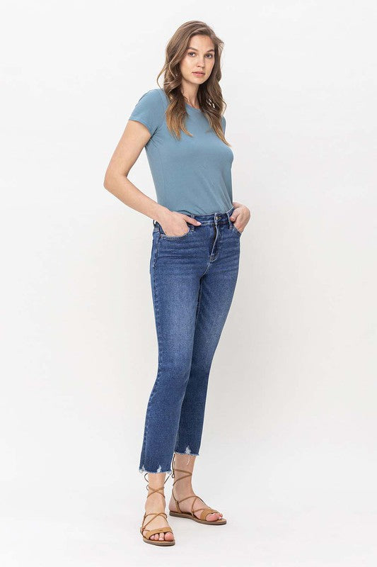 High Rise Crop Slim Straight Jeans (Online Exclusive)
