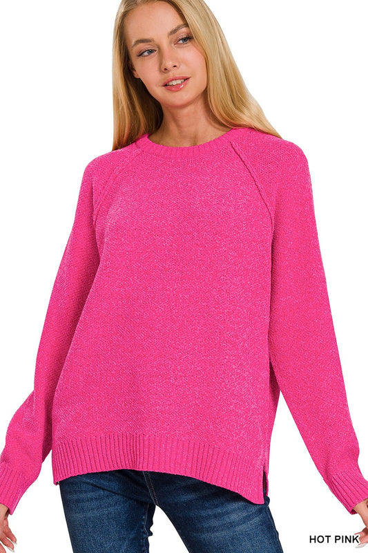 Hot Pink Chenille Sweater