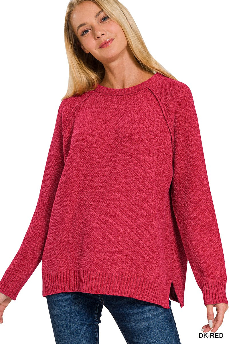 Dark Red Chenille Sweater