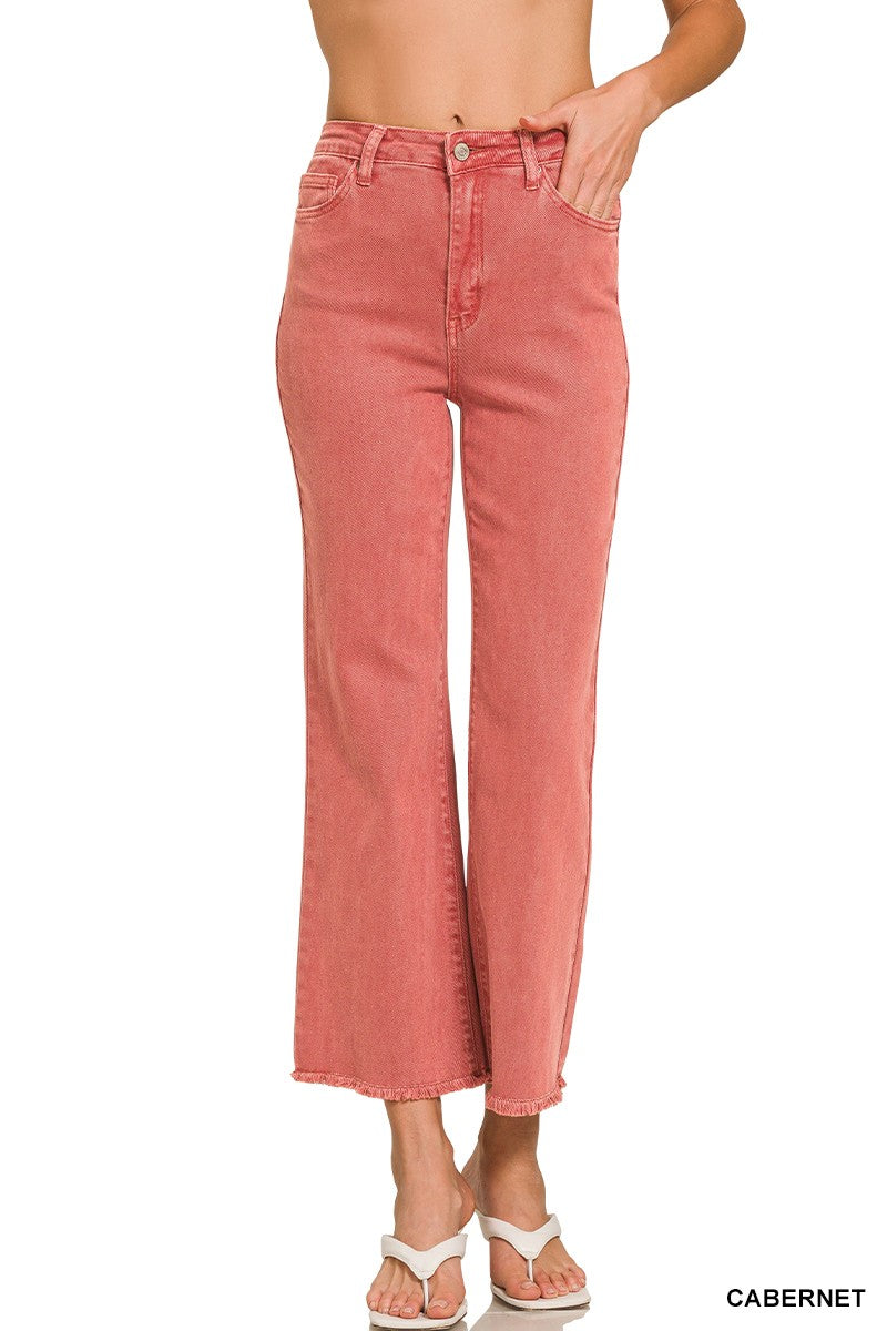 Cabernet Acid Wash Pants