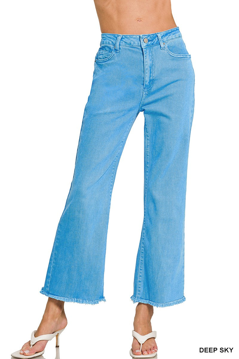 Zenana Deep Sky Acid Wash Pants