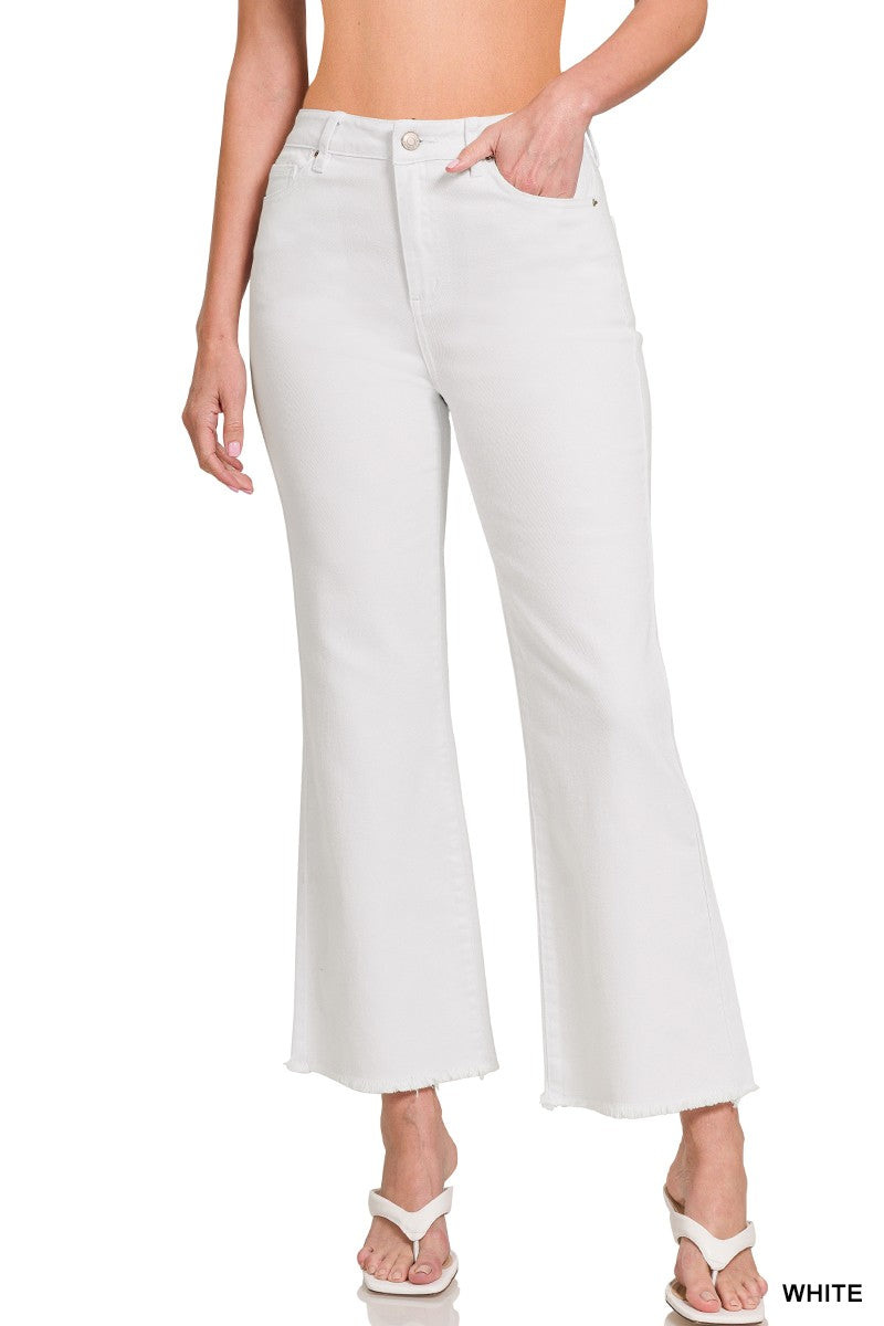 Zenana White Acid Wash Pants
