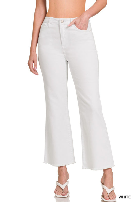 Zenana White Acid Wash Pants